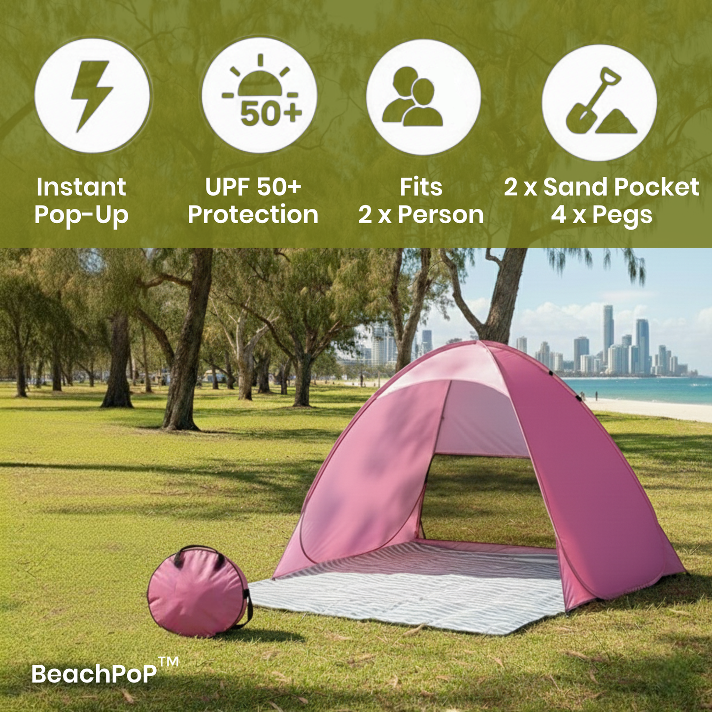 BeachPop - Pop & Carry Tent + Mat 50% OFF